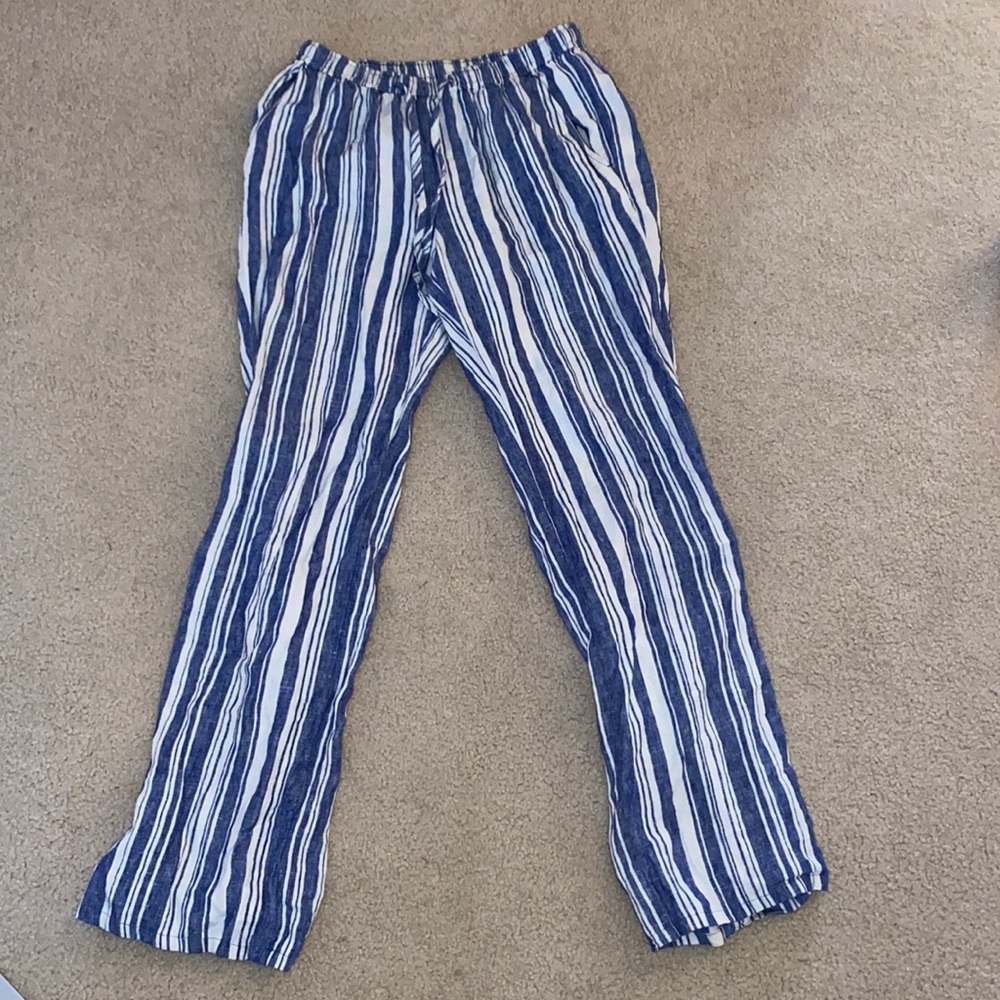 Vineyard Vines Blue and White Striped Summer Pants Size Small